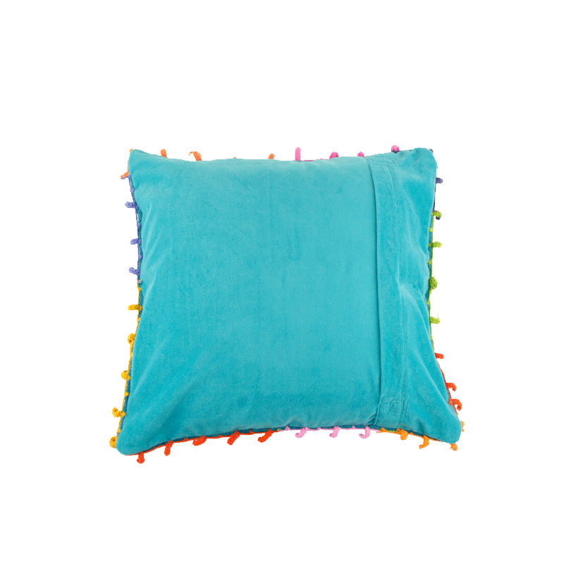 Turquoise Embroidered Alpaca Pillow