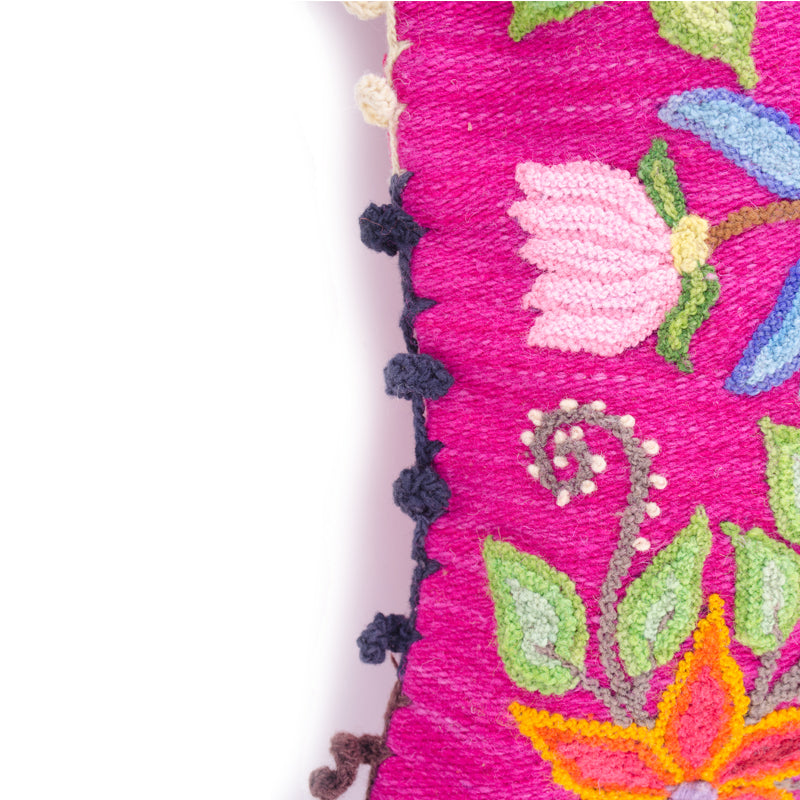 Pink Embroidered Alpaca Pillow