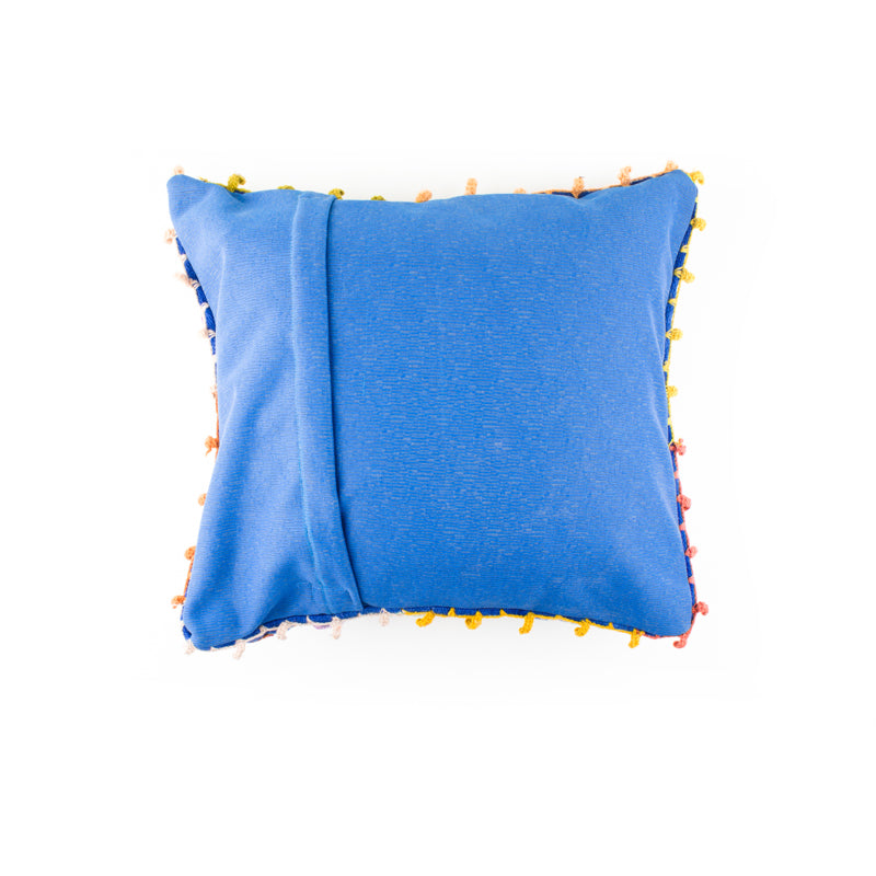 Blue Embroidered Alpaca Pillow