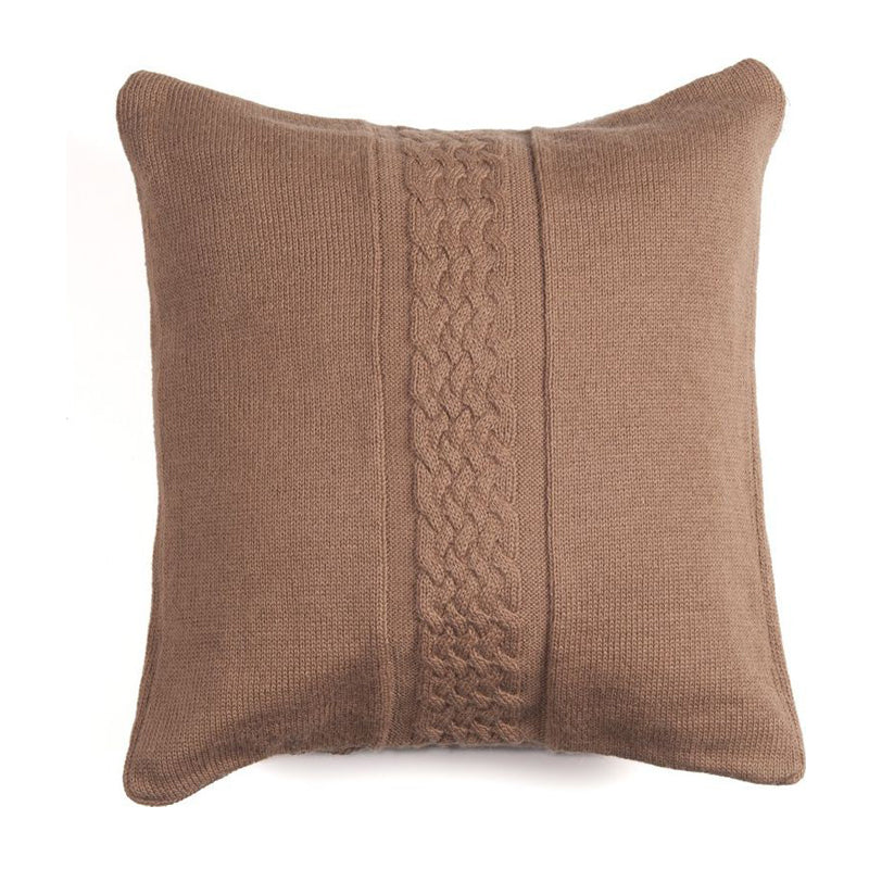 Hand Knitted Alpaca Pillow- CAMEL