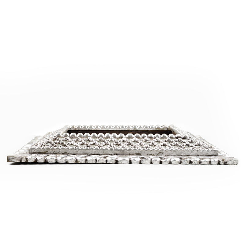 Silver Leaf Colonial Mirror